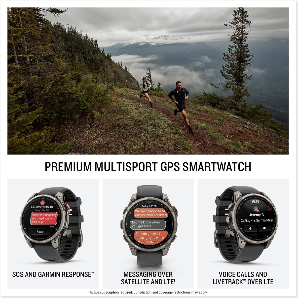 Garmin fenix 8 Pro 51mm AMOLED Sapphire Watch Watch Grey/Black Silicone 2
