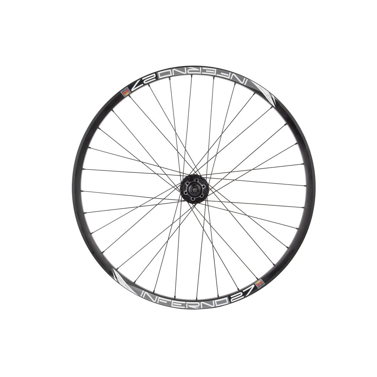 Sun Inferno-27 Front 27.5 Wheel 584x23 32H Black Shimano M475 6-Bolt Disc 100mm 1