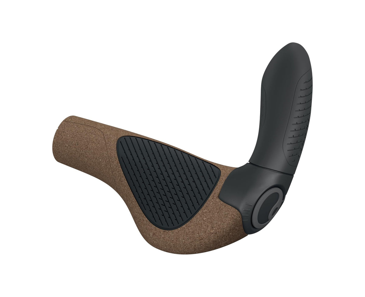 Ergon GP4 Evo BioKork Grips - Lock-On, Large, Black/Tan 1