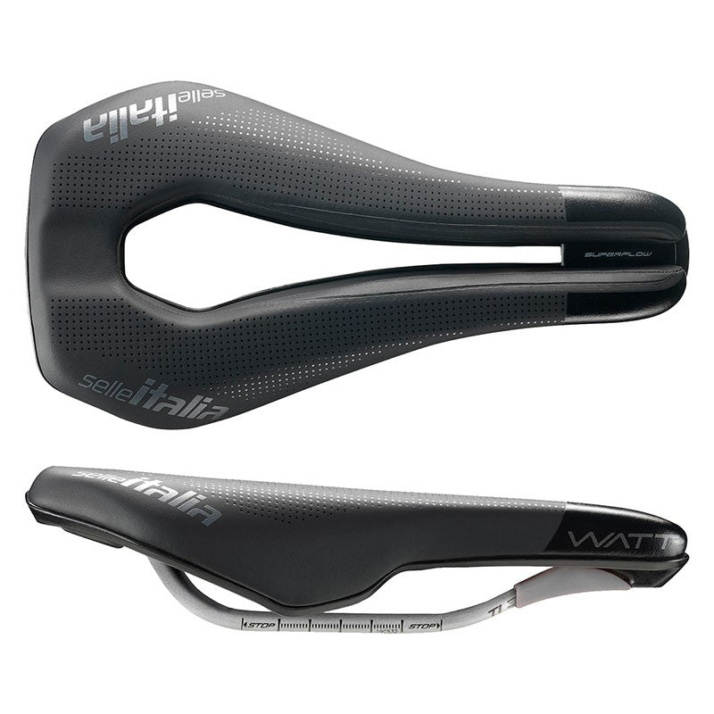 Selle Italia WATT Gel Superflow Saddle, U3 IDmatch, Ti 316 Rails, DuroTek, Black 1