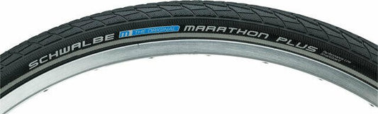 Schwalbe Marathon Plus Tire 26x1-3/8 Wire Bead Black with Reflective Sidewall 1