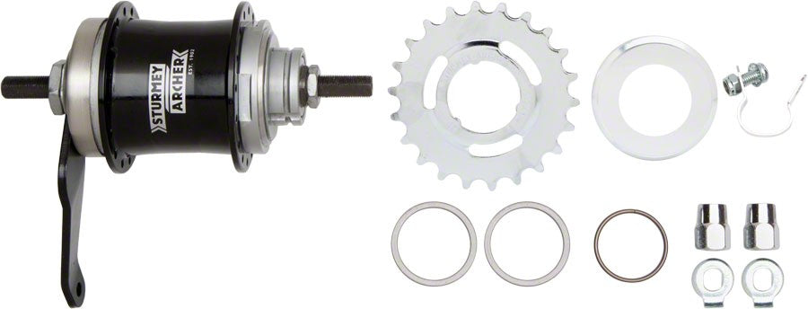 Sturmey-Archer S2C Kick-Shift Hub Kit 32h 116mm Black 1