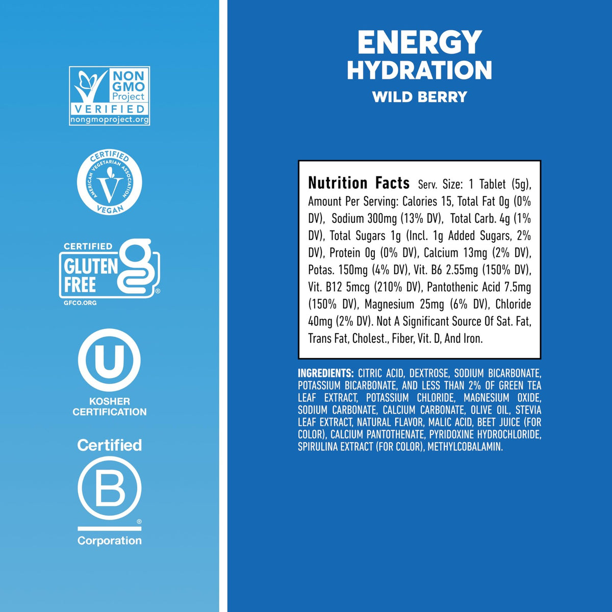 Nuun Energy Caffeine + B Vitamins Wild Berry, GF & Vegan, 8 Pack 5