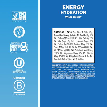 Nuun Energy Caffeine + B Vitamins Wild Berry, GF & Vegan, 8 Pack 5