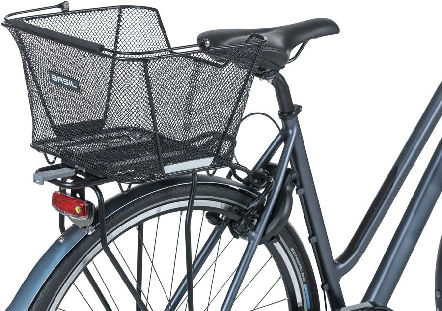 Basil Lesto Black Steel Rear Bicycle Basket with Pre-Assembled MIK Adapter 5