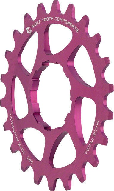Wolf Tooth Components Single Speed Aluminum Cog 22T Compatible with 3/32 1