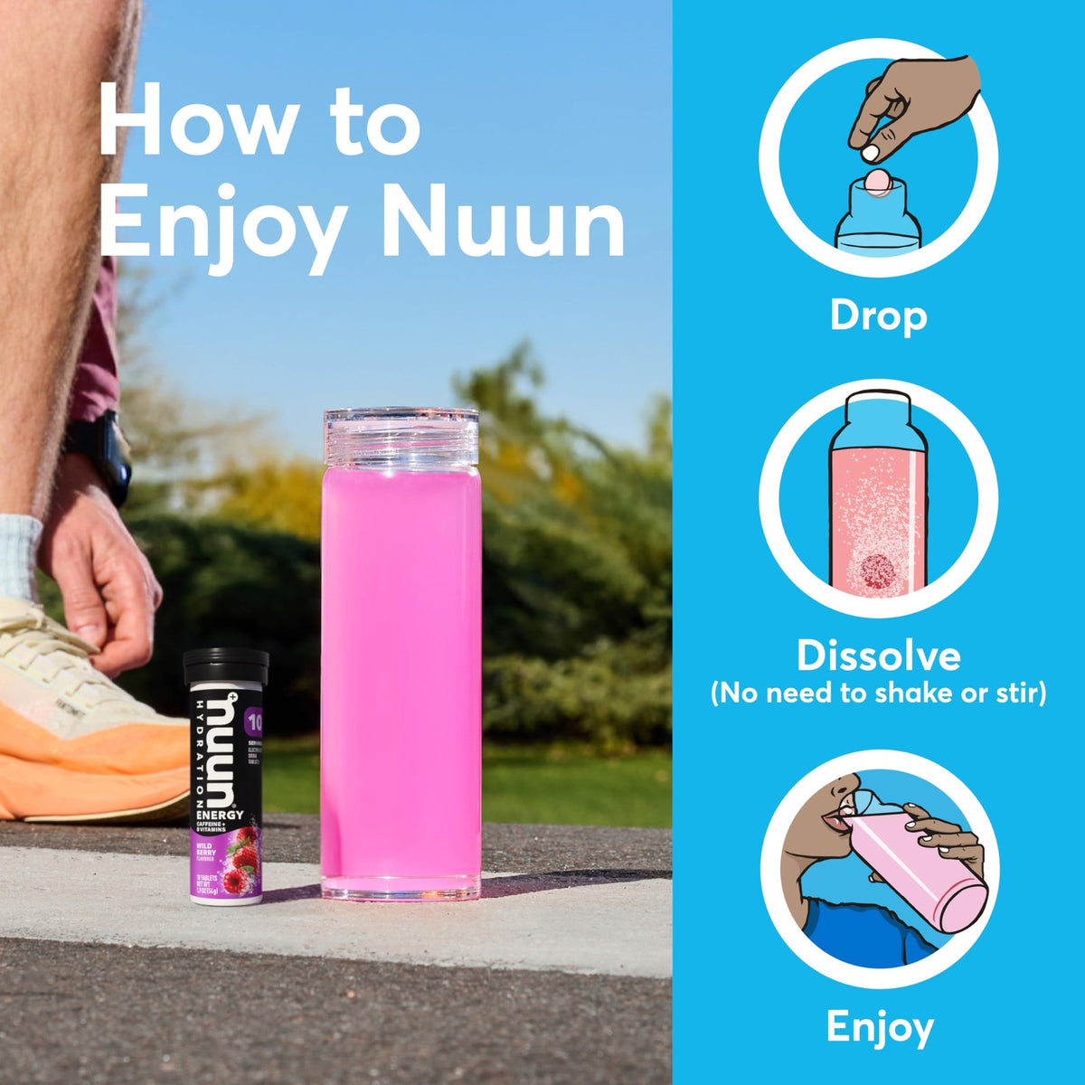 Nuun Energy Caffeine + B Vitamins Wild Berry, GF & Vegan, 8 Pack 6