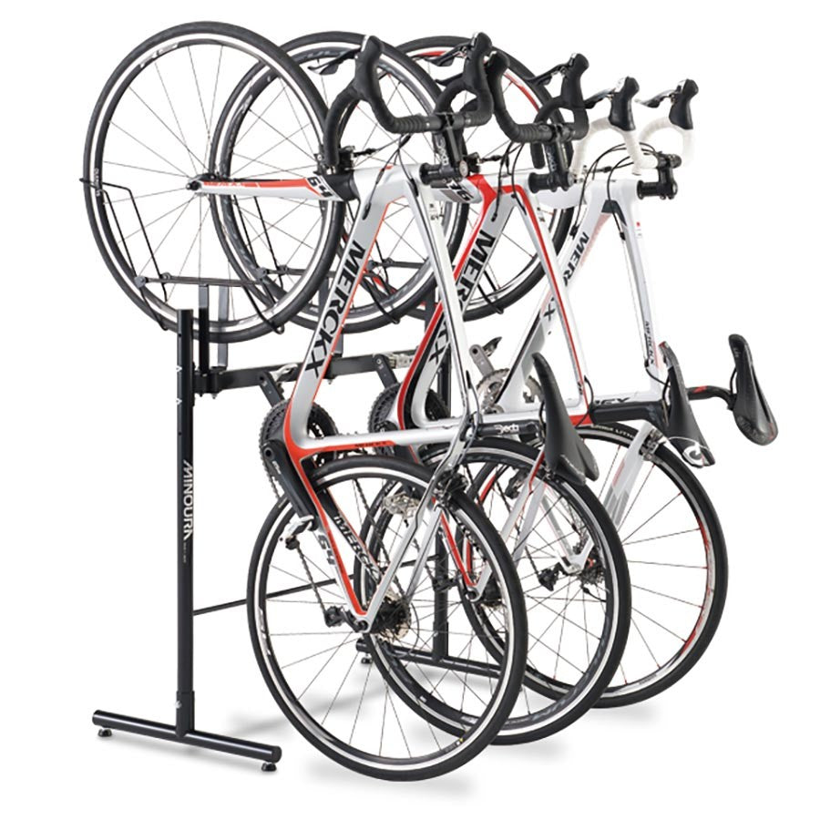 Minoura DS-4200 Free Standing Black Bike Rack Holds 3 Bikes Vertically 1