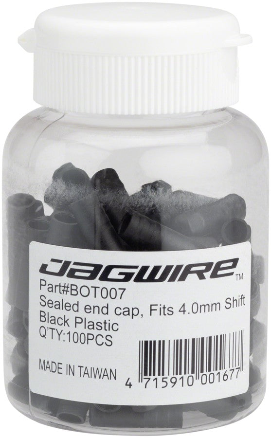 Jagwire 4mm Sealed Nylon End Caps Bottle of 100, Black 1