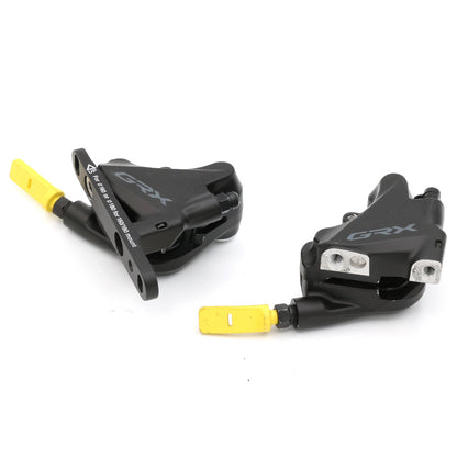 Shimano GRX BR-RX400 Hydraulic Disc Brake Calipers Pair Flat Mount w/ Adapter 2