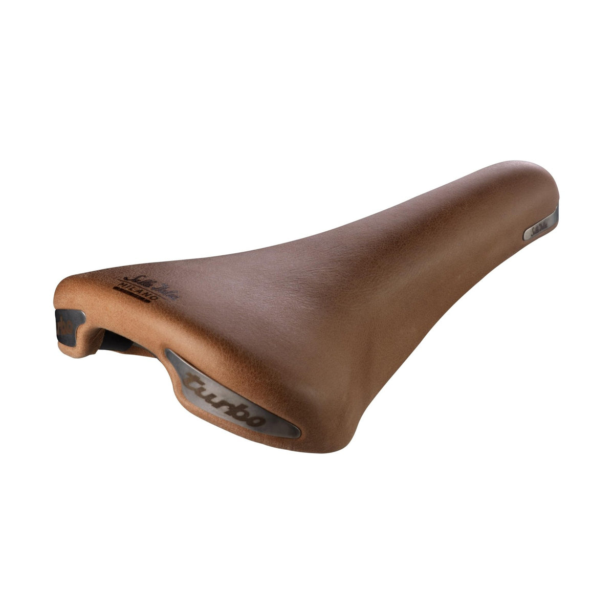 Selle Italia Turbo Racer Leather Saddle, L1 IDmatch, FeC Alloy Rail, Light Brown 1