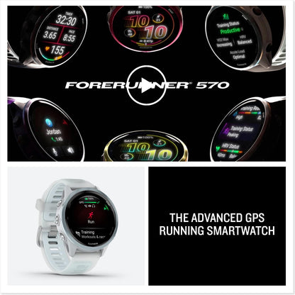 Garmin Forerunner 570 Watch 42mm Cloud Blue/Translucent Whitestone Silicone 8