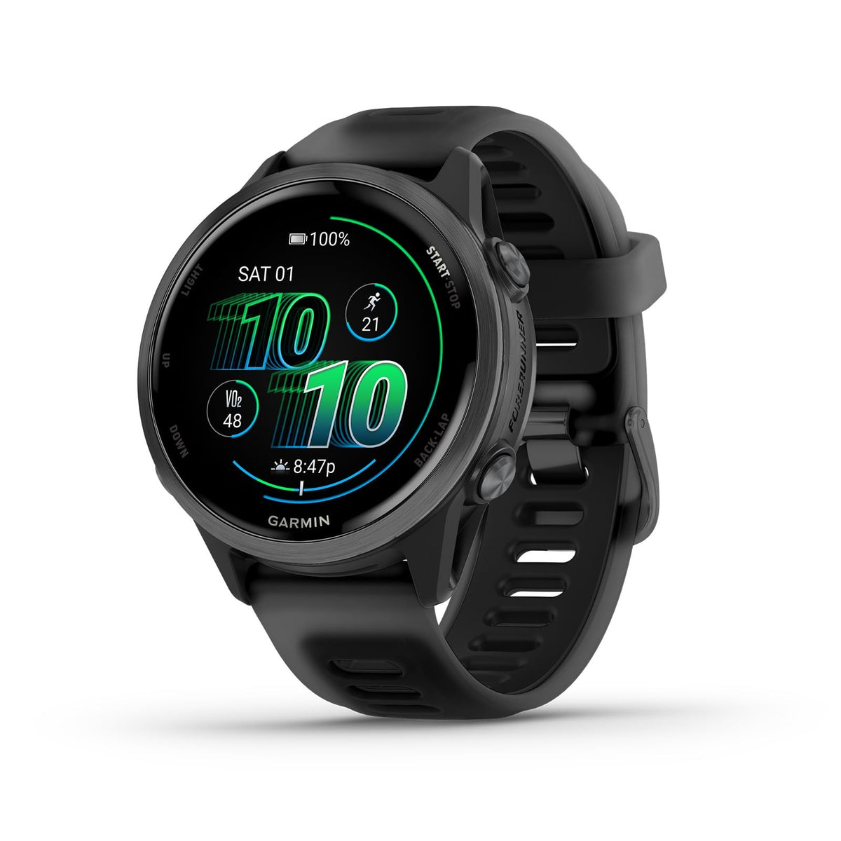 Garmin Forerunner 570 Watch 42mm Slate Grey/Translucent Black Silicone 1