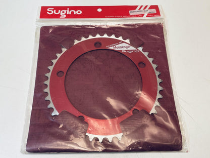 NOS Sugino Messenger 130BCD 42t Track Chainring 1/8" - RED Anodized 1