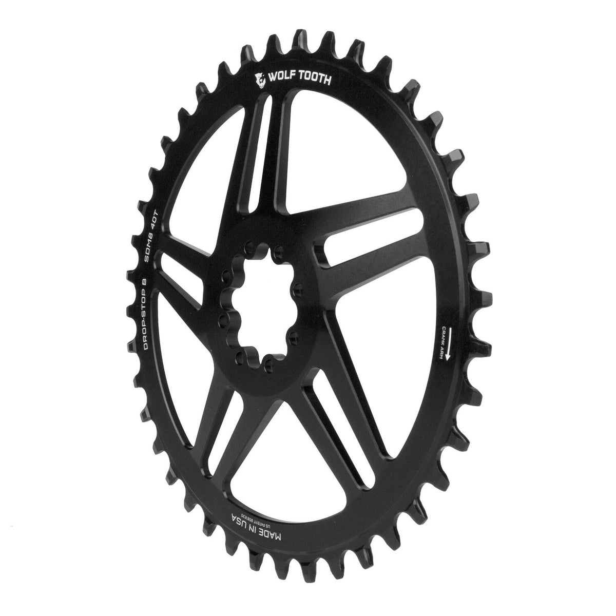 Wolf Tooth Direct Mount Chainring 38T Drop-Stop B for SRAM 8-Bolt Cranksets, 6mm 3