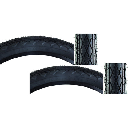 Pack of 2 Sunlite REvos 26x2.5 Clincher Wire TPI 65 Black/Black Reflective 1
