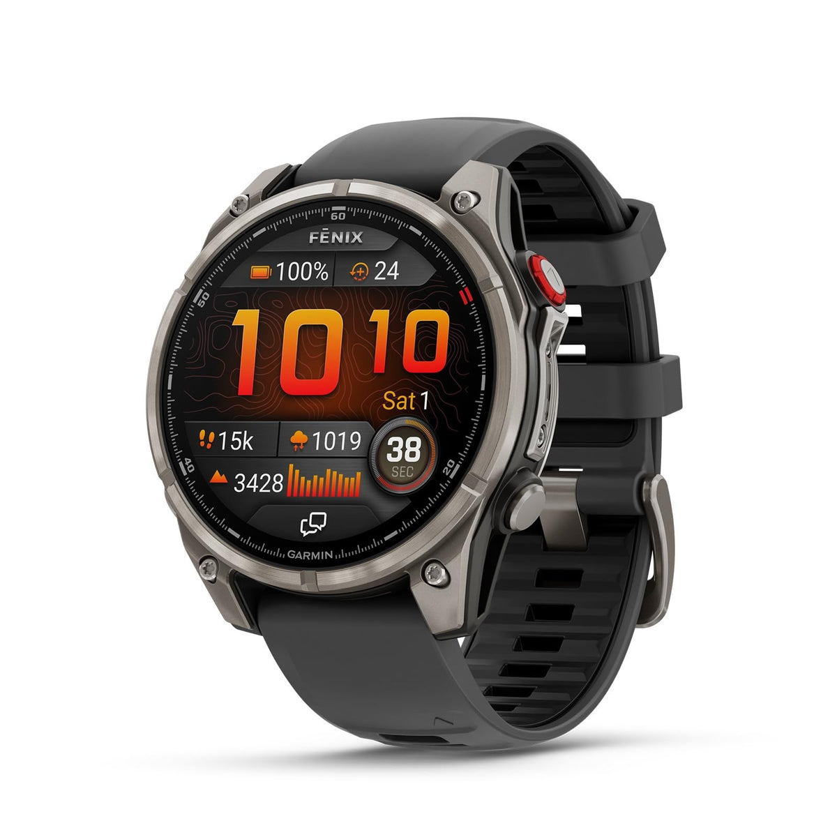 Garmin fenix 8 Pro 47mm AMOLED Sapphire Watch Watch Grey/Black Silicone 1