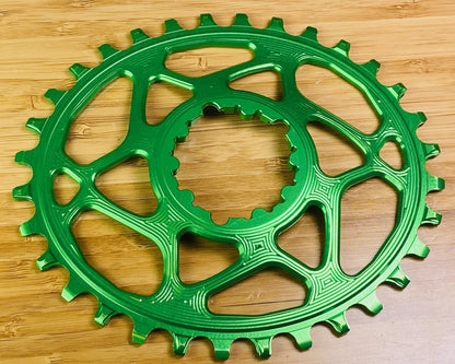 absoluteBLACK OVAL Direct Mount n/w Chainring for SRAM GXP 32t - Green 2