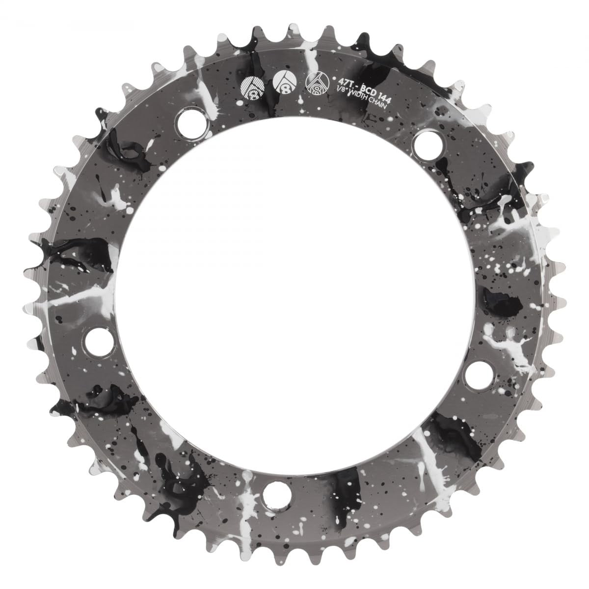 Origin8 Splat Track Chainring 47T 144mm 5-Bolt Silver 1