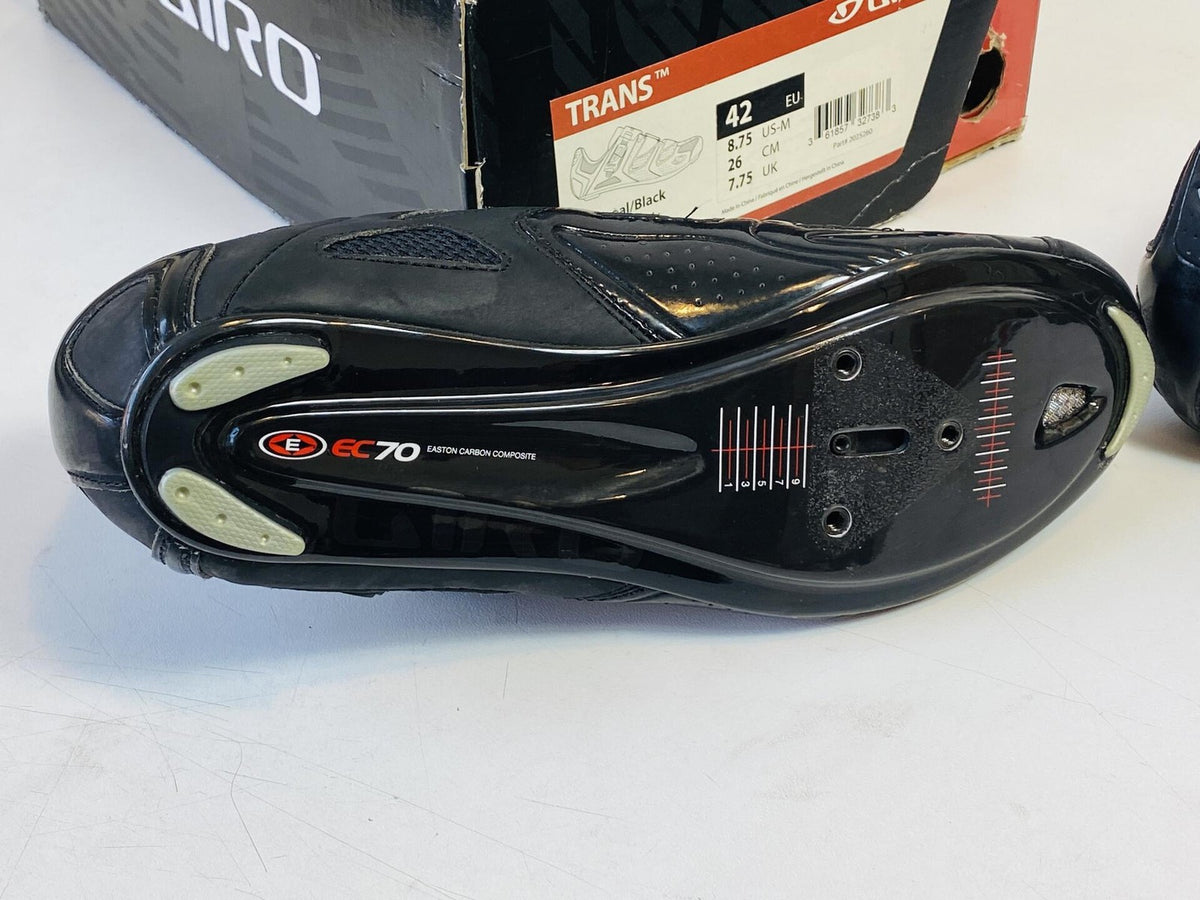 Giro Trans EC70 Road Cycling Shoes Men's Charcoal/Black EU 42 / US 8.75 / 3 Bolt 4