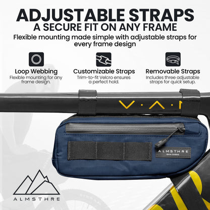 ALMSTHRE Compact Bike Frame Bag, Weather-Resistant, Cosmic Blue 3