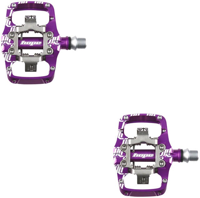 Hope Union TC Pedals - Dual Sided Clipless with Platform, 9/16", Purple 1