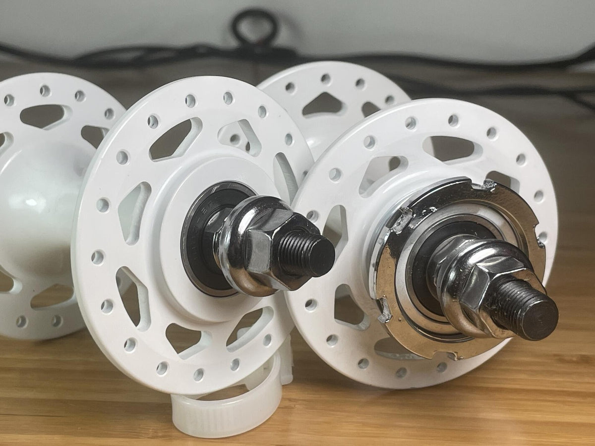 NOS COBRA Track/Fixie/BMX 36h Hub Set 100/120mm Fix / Free - White Powder Coat 3