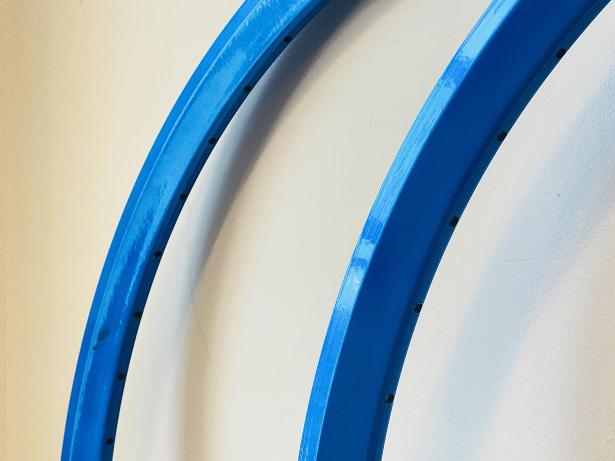 Velocity Chukker 700c Rim Set 48h Blue Anodized NMSW - Made in Australia 6