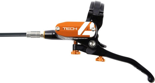 Hope Tech 4 V4 Disc Brake and Lever Set - Rear, Hydraulic, Post Mount, Orange 2