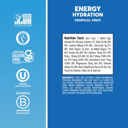 Nuun Energy Caffeine + B Vitamins, Electrolyte Hydration Tablets with Caffeine 5