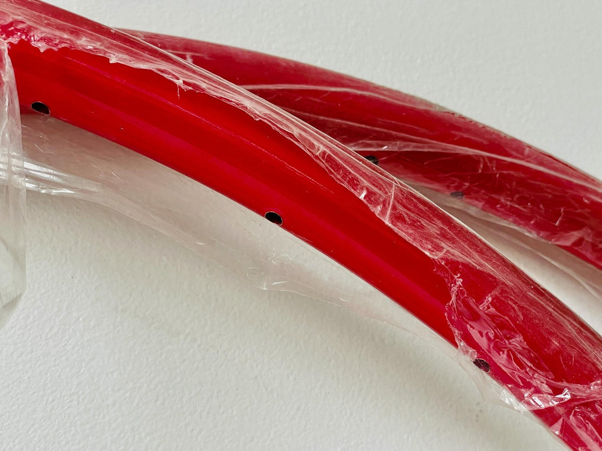 NOS Australian Velocity AERO 700c Rim Set 32h 6106-T6 Alloy - Red Anodized 4