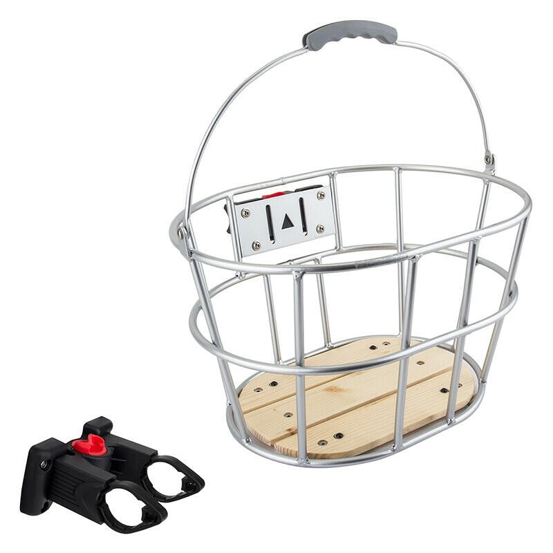 Sunlite Woody Quick Release Basket Ft Wire Q/r Aly/wood 15x11x9 Gryw/bracket 1