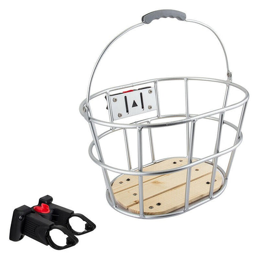 Sunlite Woody Quick Release Basket Ft Wire Q/r Aly/wood 15x11x9 Gryw/bracket 1