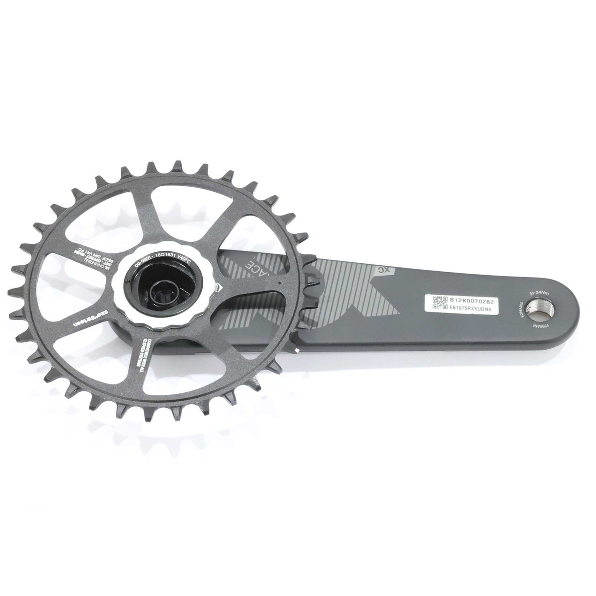 e*thirteen XCX Race Carbon Crankset, 175mm, 34T, Boost, 52mm CL, 30mm Spindle 6