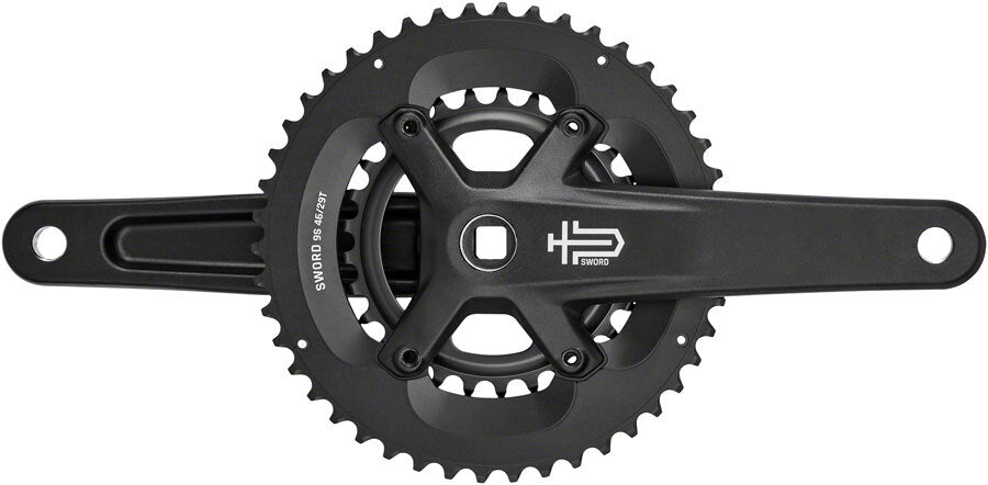 microSHIFT Sword Black 2x Crankset - 172.mm 9-Speed 46/29t 110/80 Asym BCD JIS 1