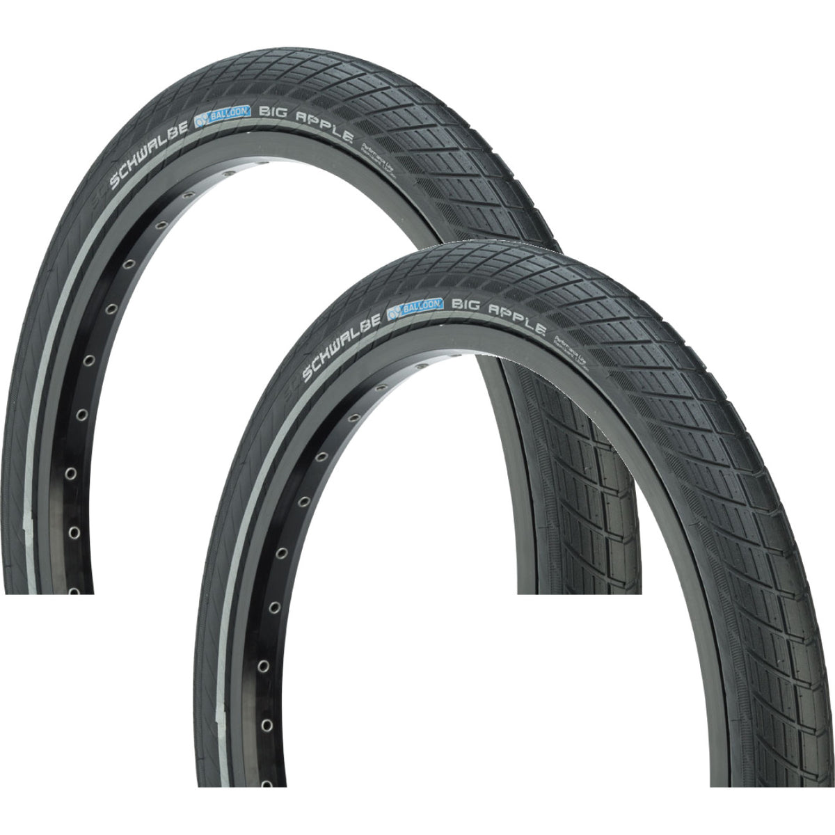 2 Pack Schwalbe Big Apple Tire 700 x 50 Clincher Wire Active SBC KGuard 1