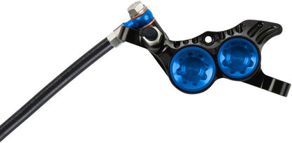 Hope Tech 4 V4 Disc Brake and Lever Set - Rear, Hydraulic, Post Mount, Blue 3