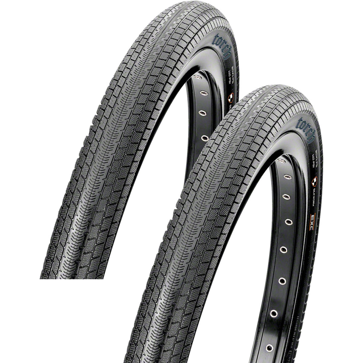 2 Pack Maxxis Torch Bmx Tire 24 X 1.75 Dual Compound Silkskin Protection Black 1