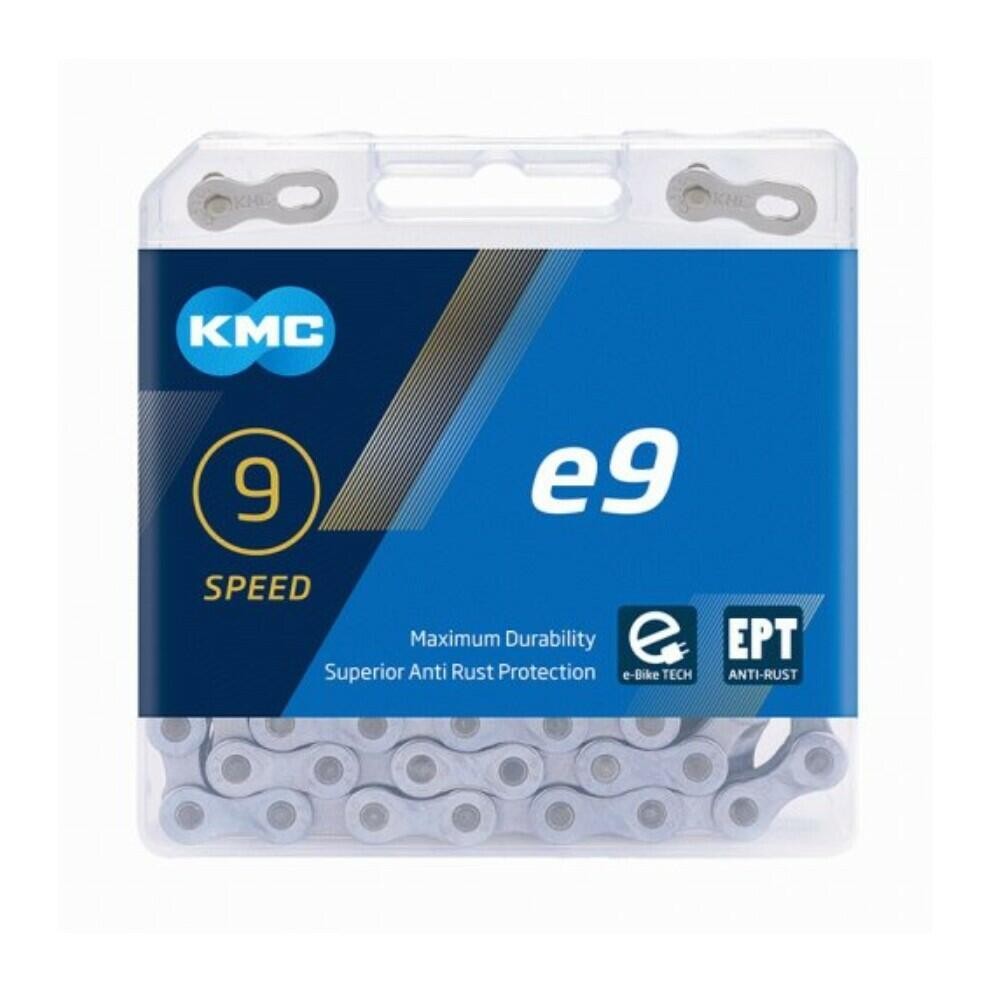 KMC e9 eBike Chain 9-Speed 136 Links Silver TRIPLE X DURABILITY 1