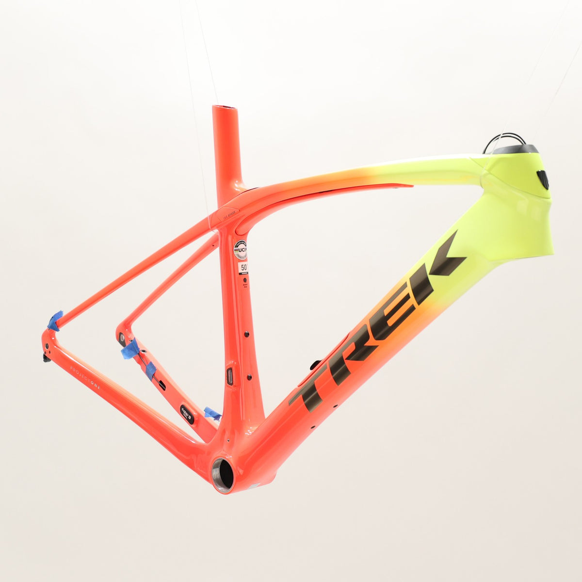 Trek Project 1 Domane SLR Gen 3 Frame, Coral Yellow Fade 2