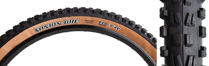Maxxis Minion DHF Tire 29x2.6 Dark Tanwall Folding EXO / TR / WT 1