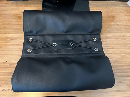 Brooks Brick Lane Roll-Up Pannier Black-Black Canvas w/ Leather Belts 7