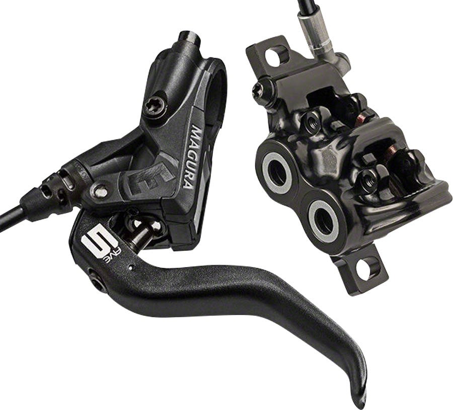 Magura MT5 Disc Brake and Lever - Front or Rear, Hydraulic, Post Mount, Black 1