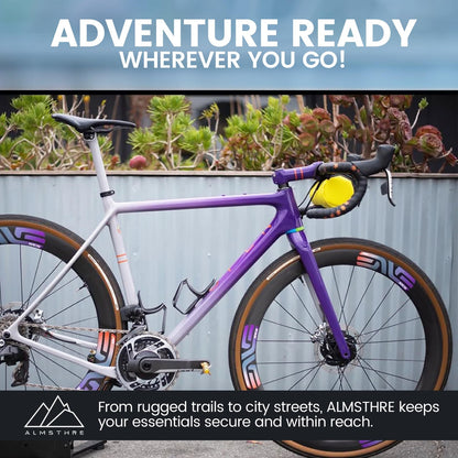 ALMSTHRE Compact Bar Bag – Sterling Electric Yellow | Hard-Shell Bike Handlebar 4