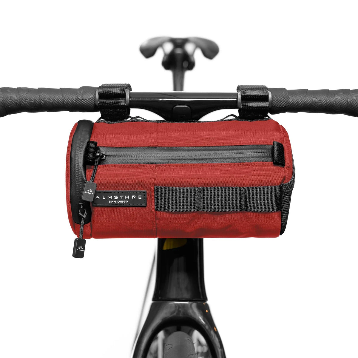 ALMSTHRE Signature Bar Bag – Rust Red | Hard-Shell Bike Handlebar Bag with 1