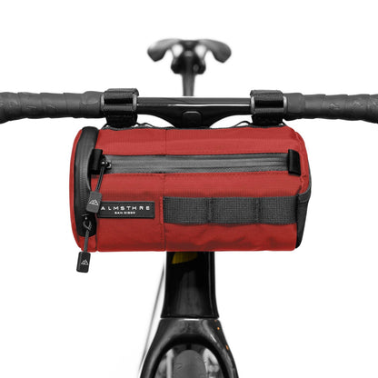 ALMSTHRE Signature Bar Bag – Rust Red | Hard-Shell Bike Handlebar Bag with 1