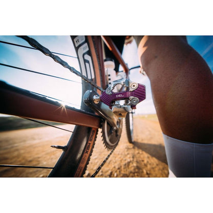 Wolf Tooth DEL Gravel Race Clipless Pedals Alloy Ultraviolet Purple, Shimano SPD 7
