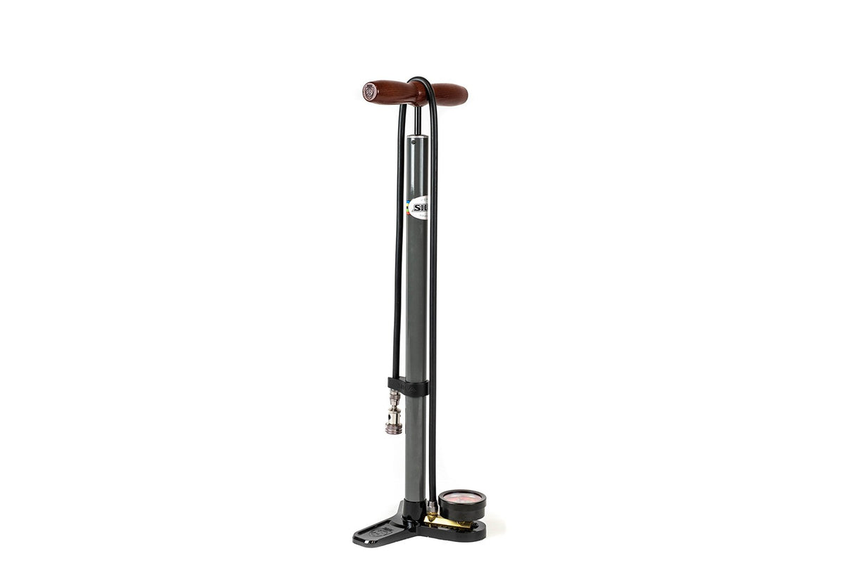 SILCA Pista Plus Bike Floor Pump with Steel Barrel, Wood Handle, 120psi 1