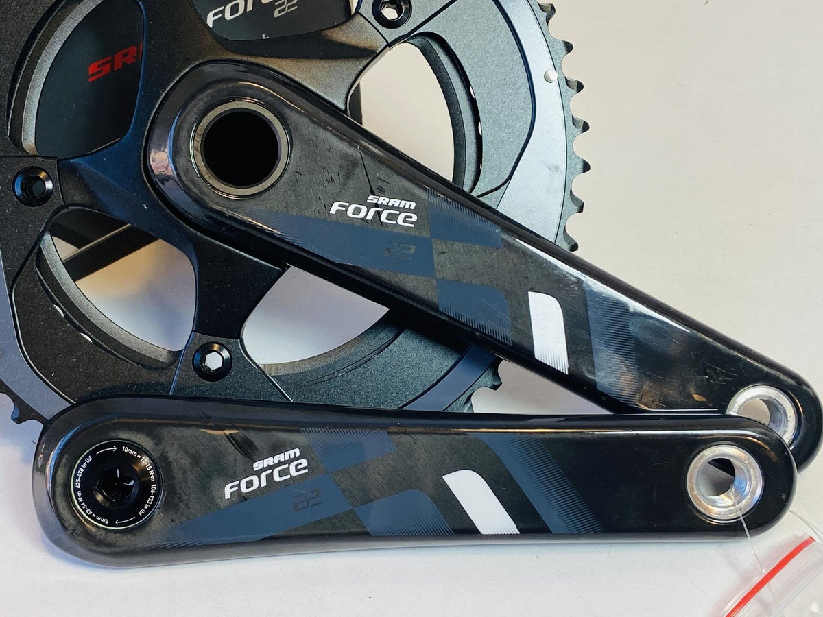 SRAM Force 22 Carbon Fiber 2x11s 175mm GXP Crankset 53/39t NOS w/o BB 3