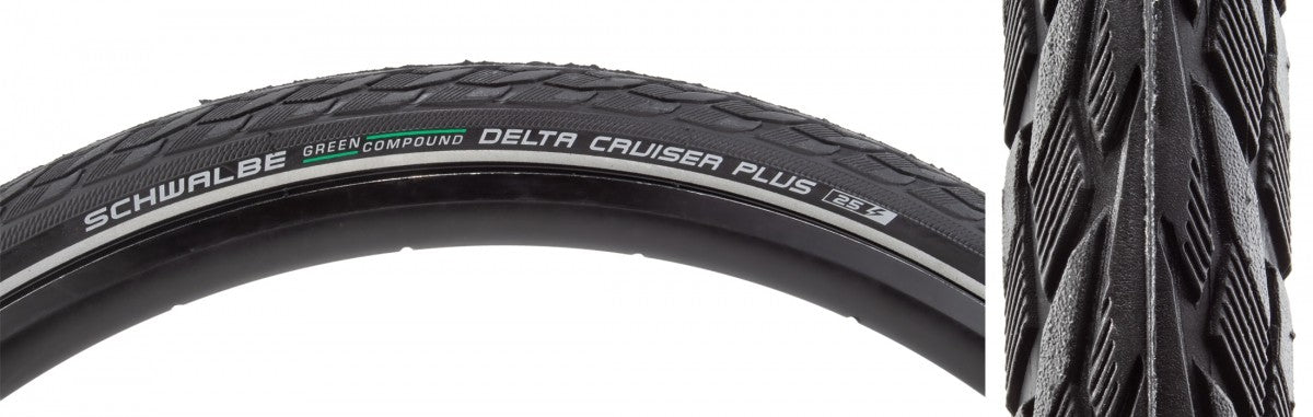 Pack of 2 Schwalbe Delta Cruiser+ Active Twin PG 26x2.0 Wire TPI 70 Bk/Bsk/Ref 2